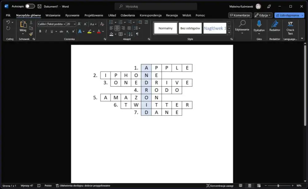 Zdjęcie Jak zrobić krzyżówkę w PowerPoint - krok po kroku do interaktywnej zabawy